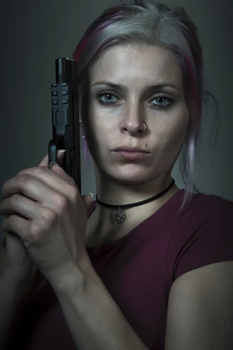 gangster, woman, gun, mafia