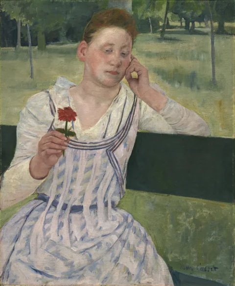 mary cassatt, lady, zinnia, vintage