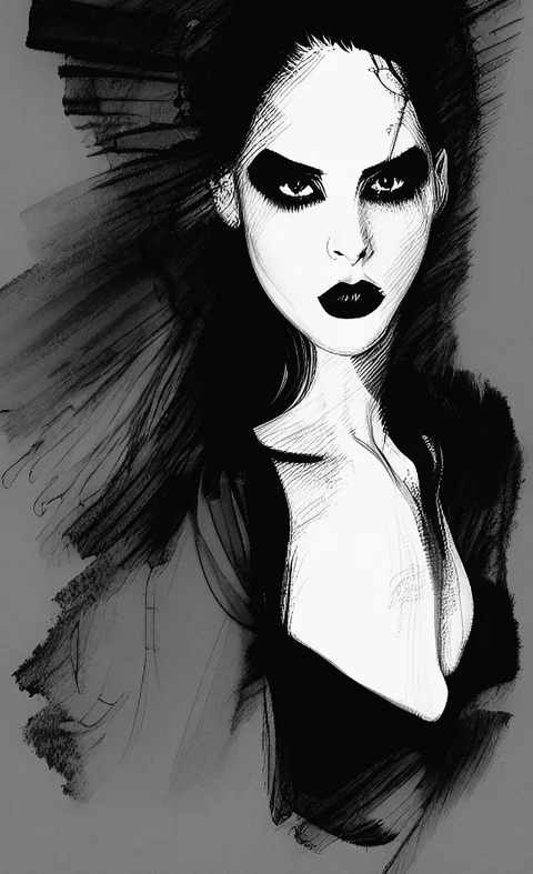 queen, witch, gothic, portrait