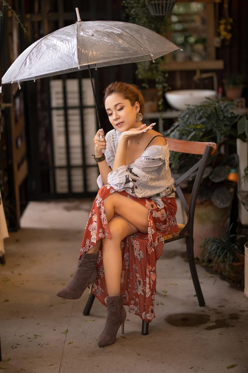 woman, model, umbrella, beauty