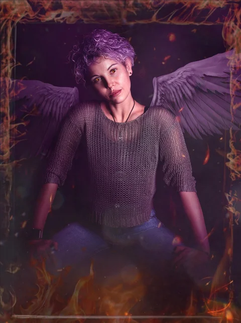 angel, devil, demon, fire