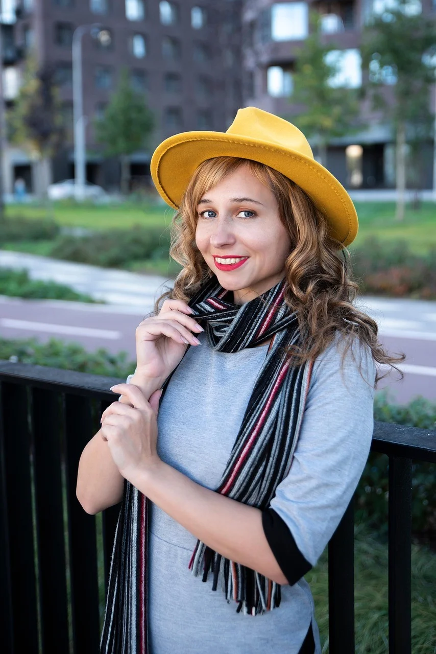 woman, smile, hat, human