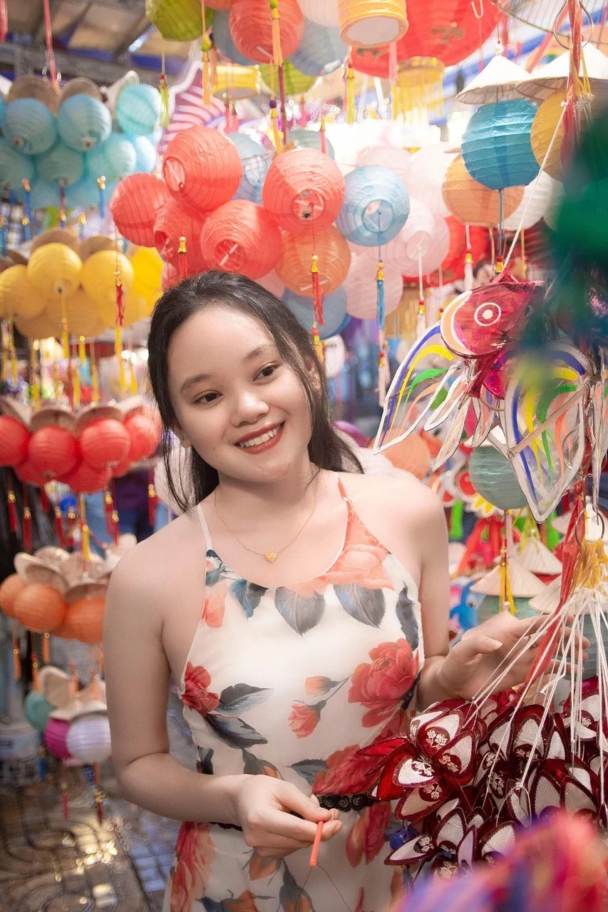 中秋节，肖像，亚洲女人，女人