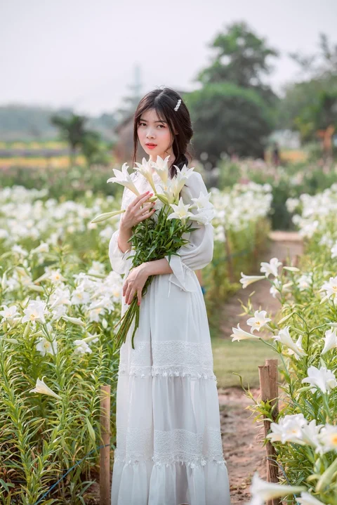 ai generated, woman, flowers, lady