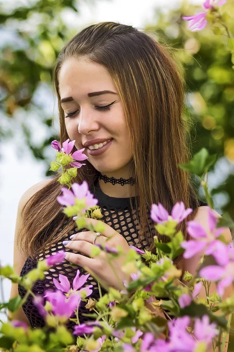 young woman, summer, the park, nature