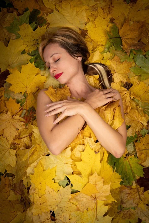 woman, portrait, autumn, nature
