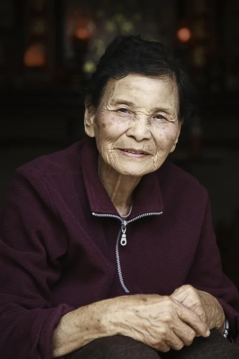 old woman, grandmother, portrait, asia
