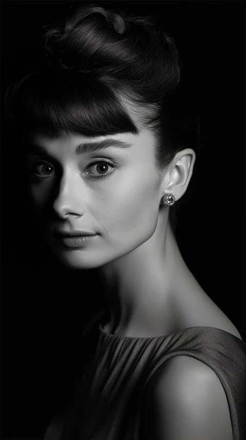 AI生成、女性、audrey hepburn、ハリウッド