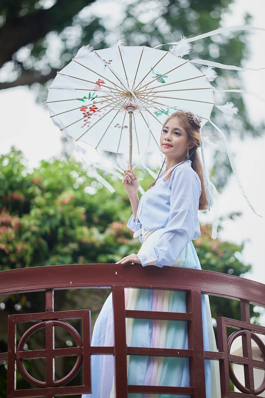 女人,雨傘,復古,時髦