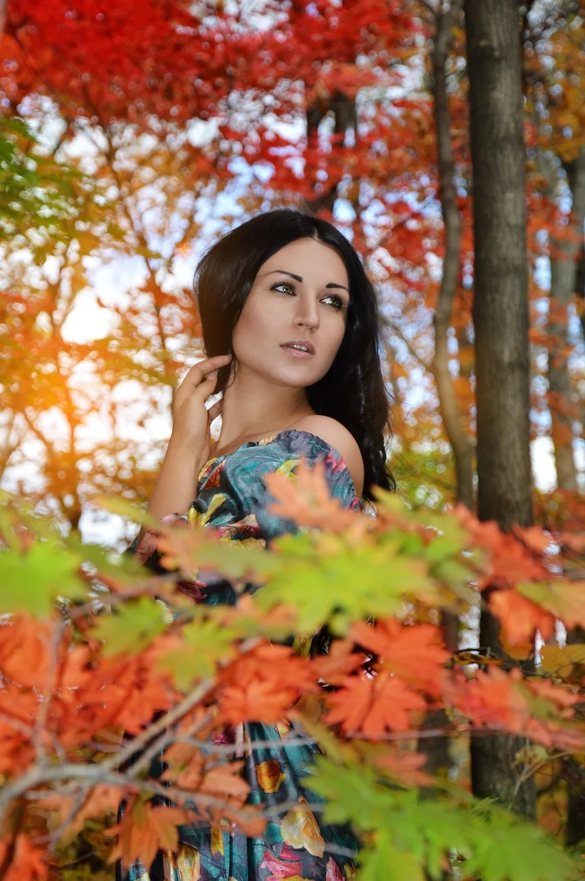 young woman, nature, forest, graceful