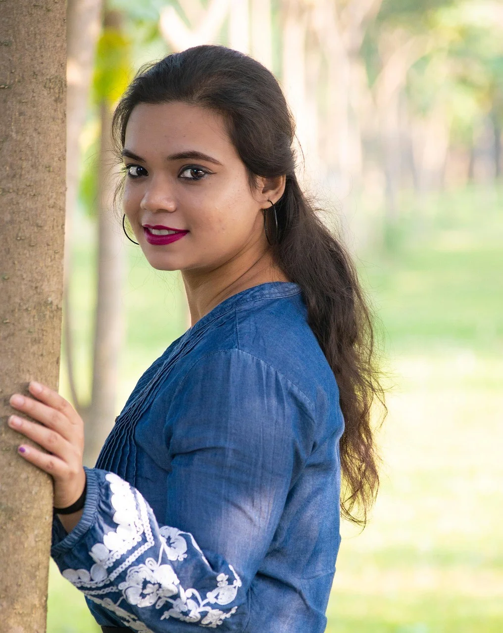 woman, happy, eyes, smiling