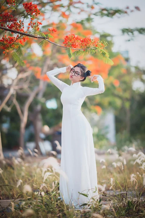 ao dai, asian, model, asian woman