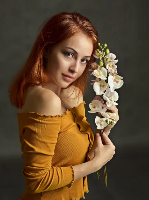 woman, flowers, portrait, girl