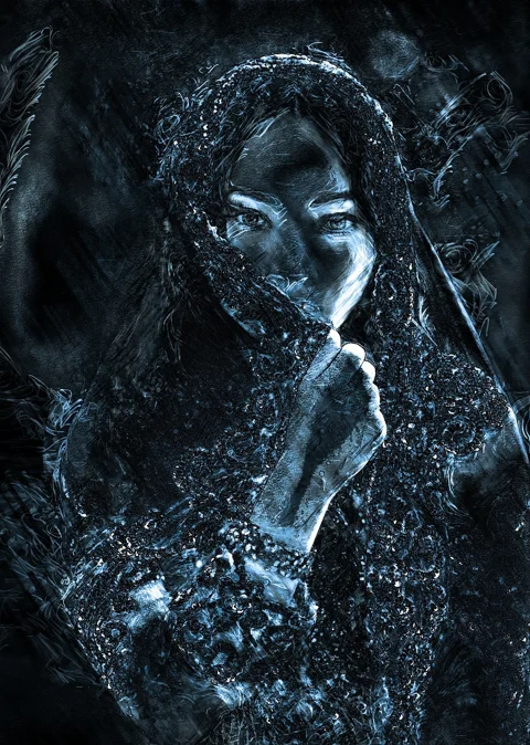 绘画, 素描, 脸, 女人