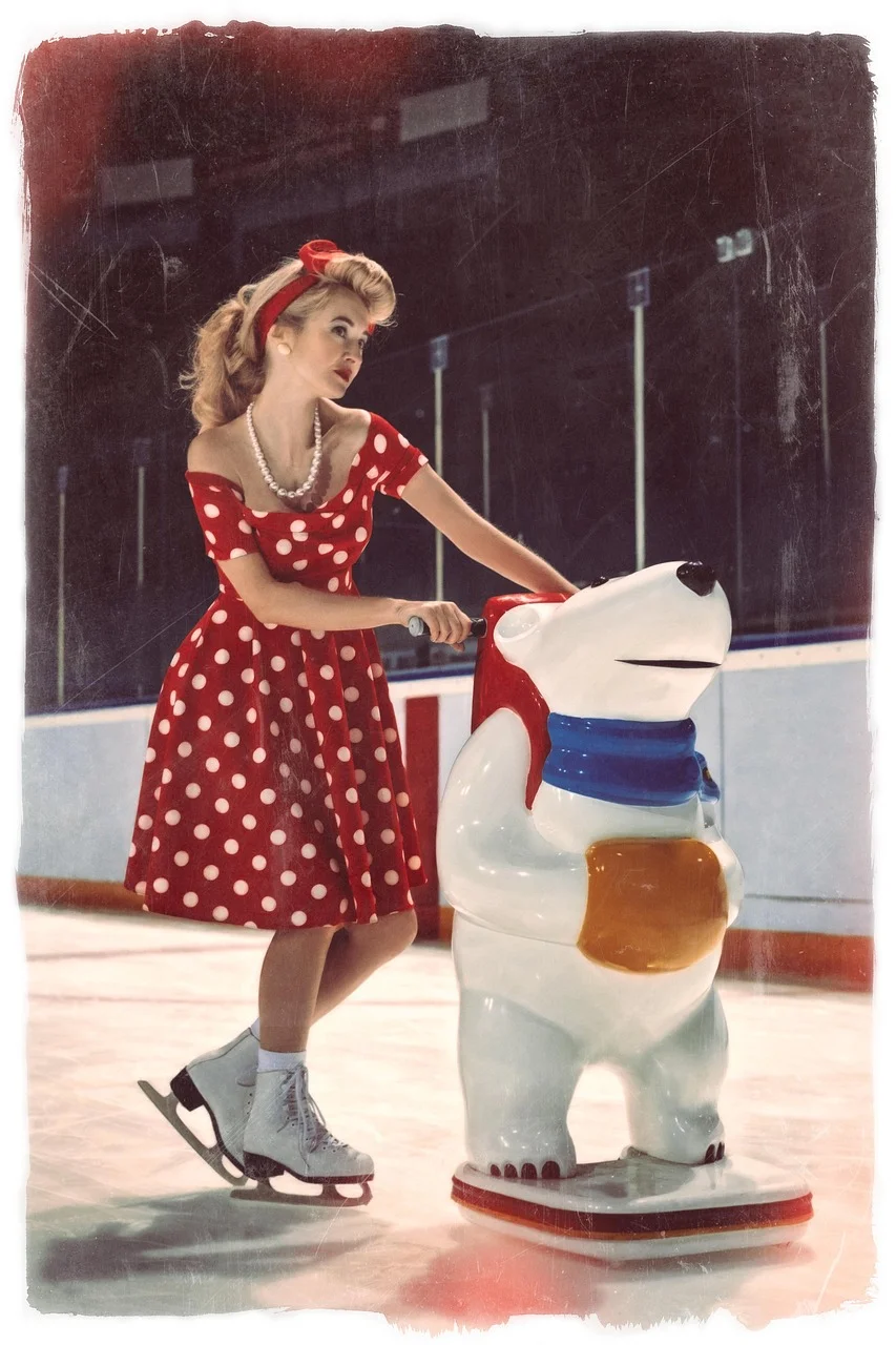 young woman, ice, girl on ice, skates