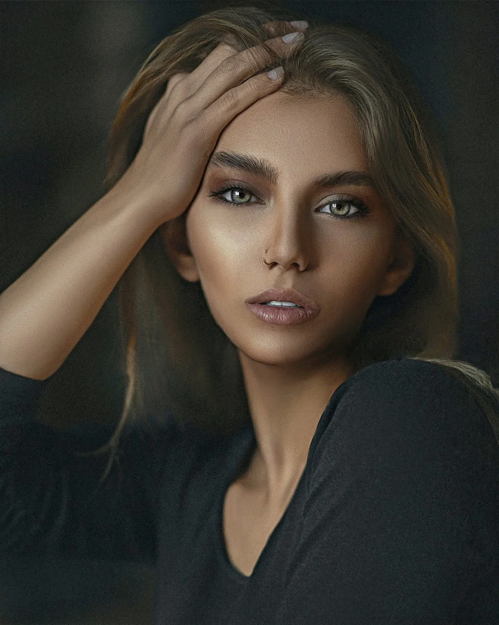 woman, model, face, make up