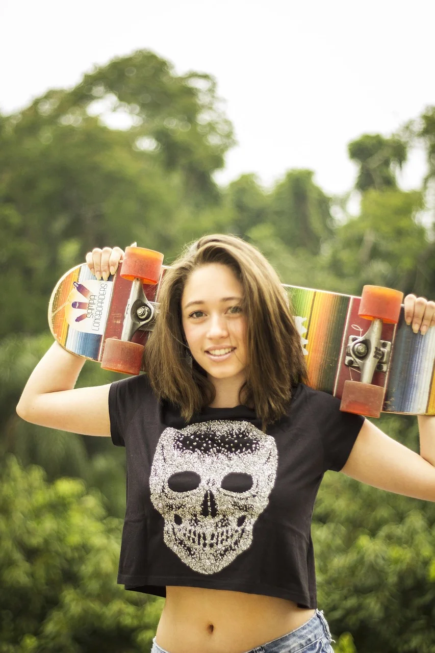 skateboard, model, girl, gilr