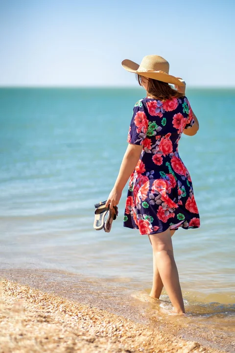 girl, sea, beach, female