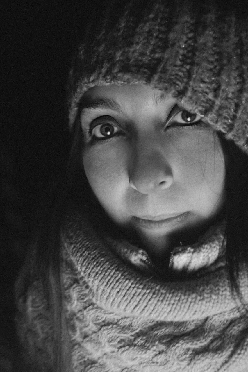 portrait, woman, b, face