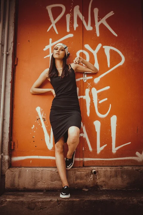 woman, fashion, dress, black dress