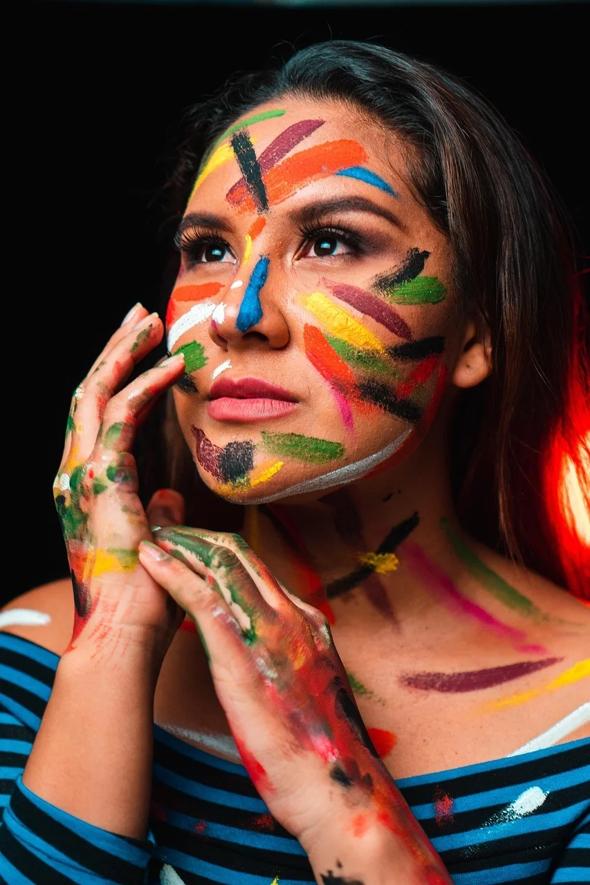 woman, portrait, painting, person