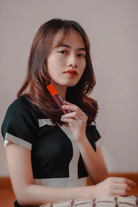 woman, makeup, lipstick, asian