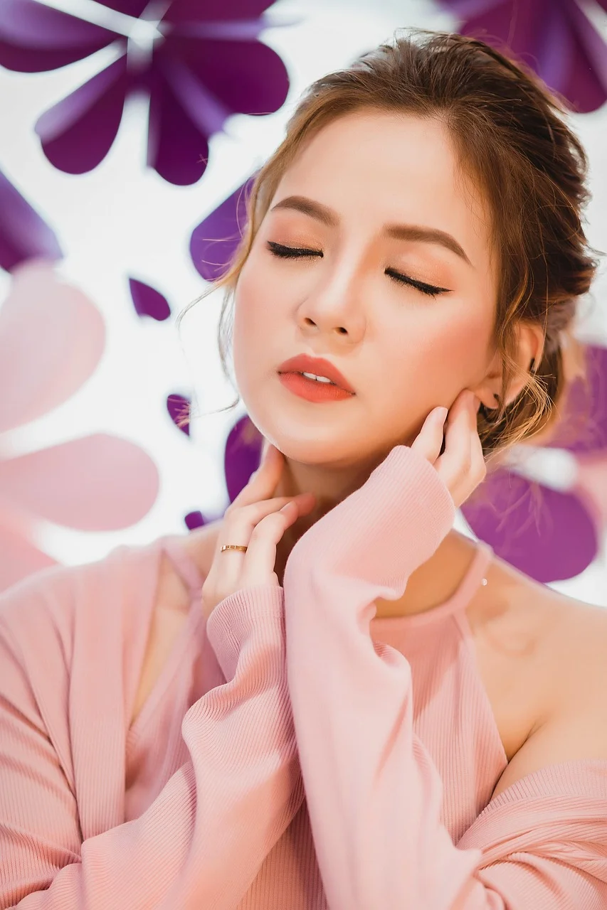아름다움, 패션, 여성, 분홍색 드레스