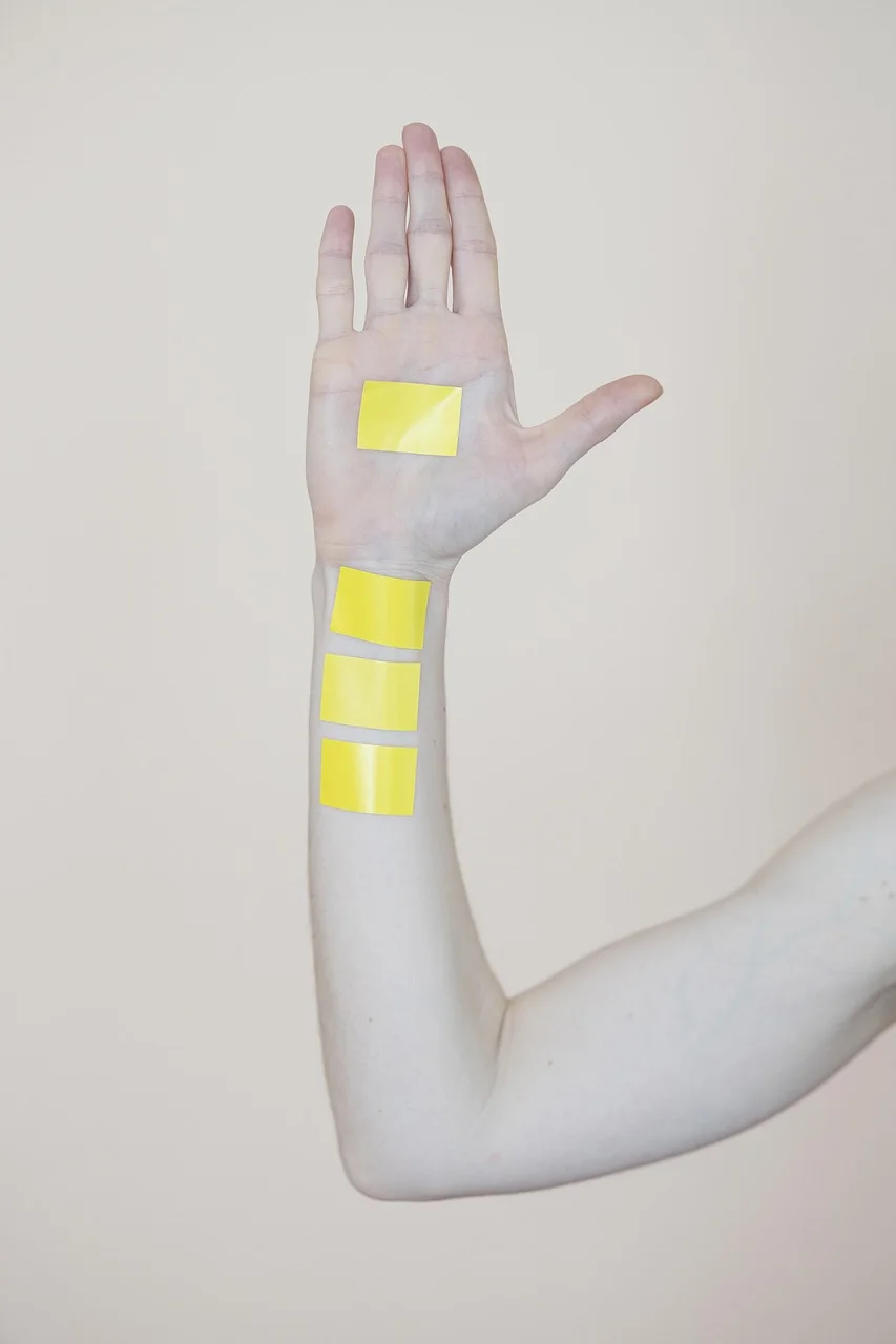 ticket, hand, arm, yellow