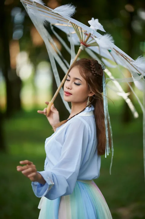 女人,雨傘,復古,時髦