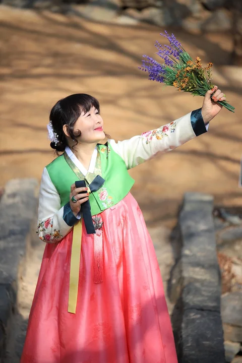 woman, fashion, hanbok, traditional wear