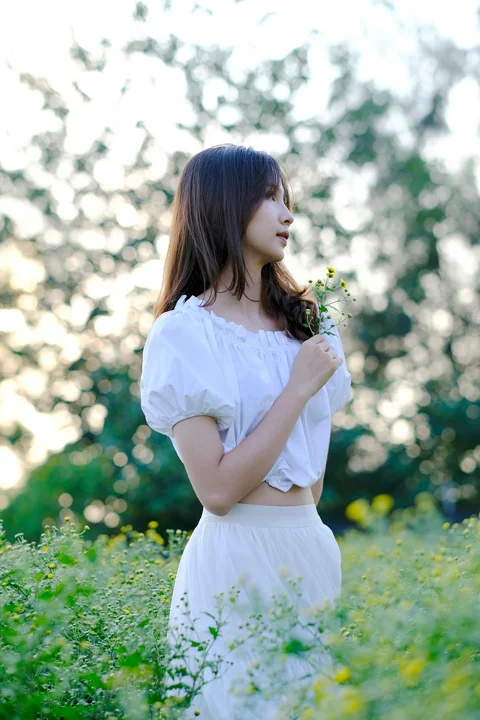 woman, beauty, flowers, garden