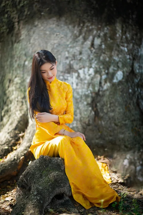 ao dai, asian, model, asian woman