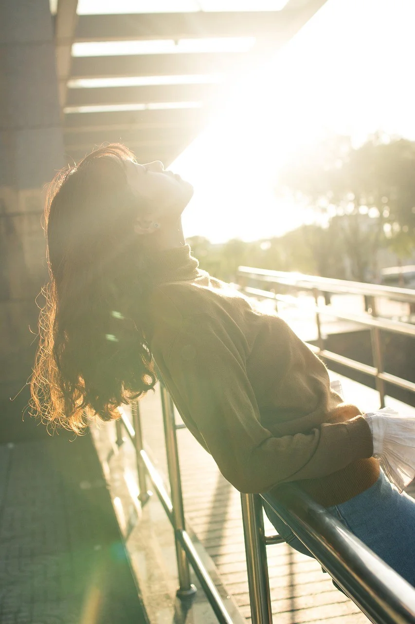 woman, outdoors, pose, golden light