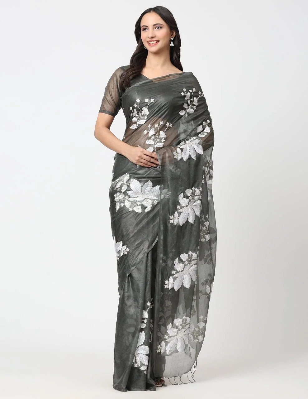 woman, organza, saree, model