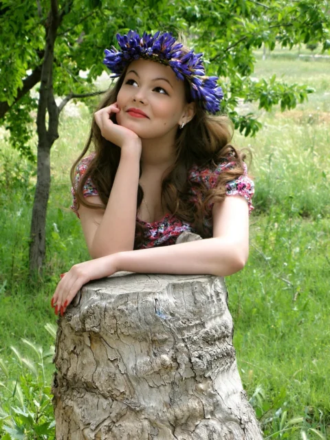 spring, young woman, nature, flowers