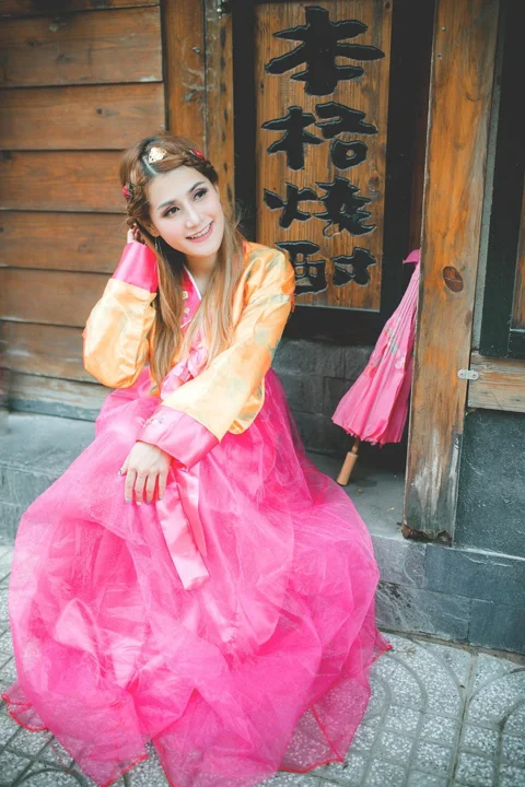 korean, girl, portrait, hanbok