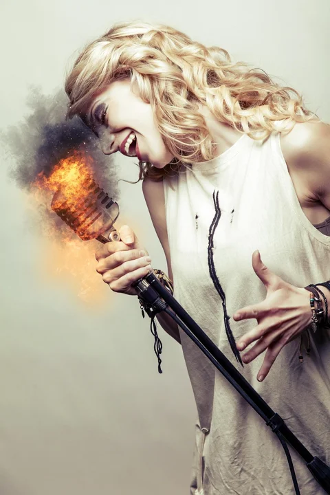 girl, to sing, vocal, microphone