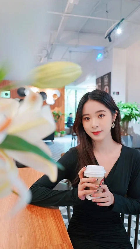 woman, china, coffee shop, cafe