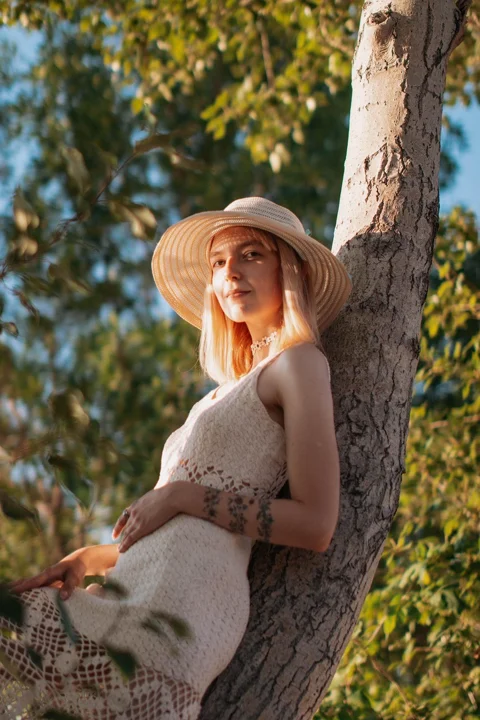 woman, fashion, dress, hat