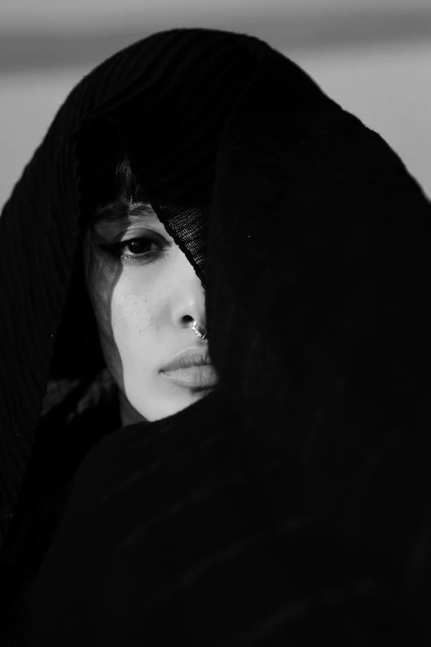 美丽，黑白，脸庞，女人