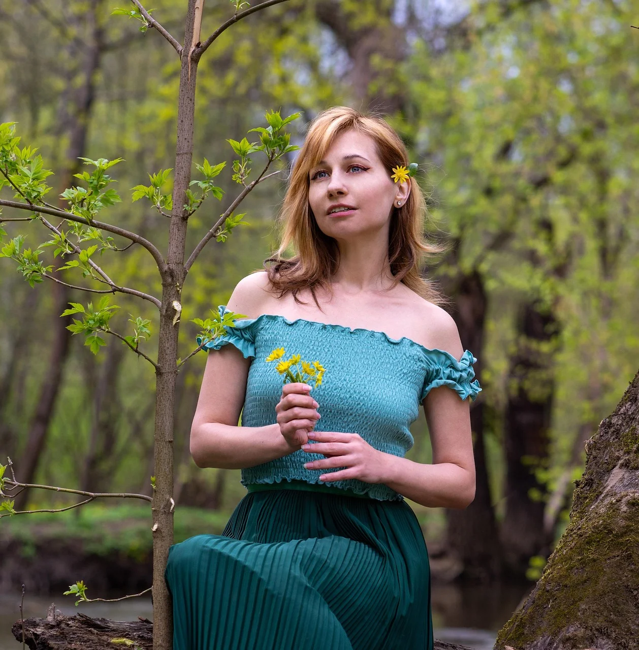 forest, nature, portrait, woman
