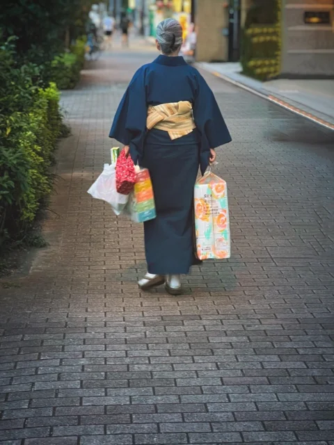여성, 전통 의상, 기모노, 가방
