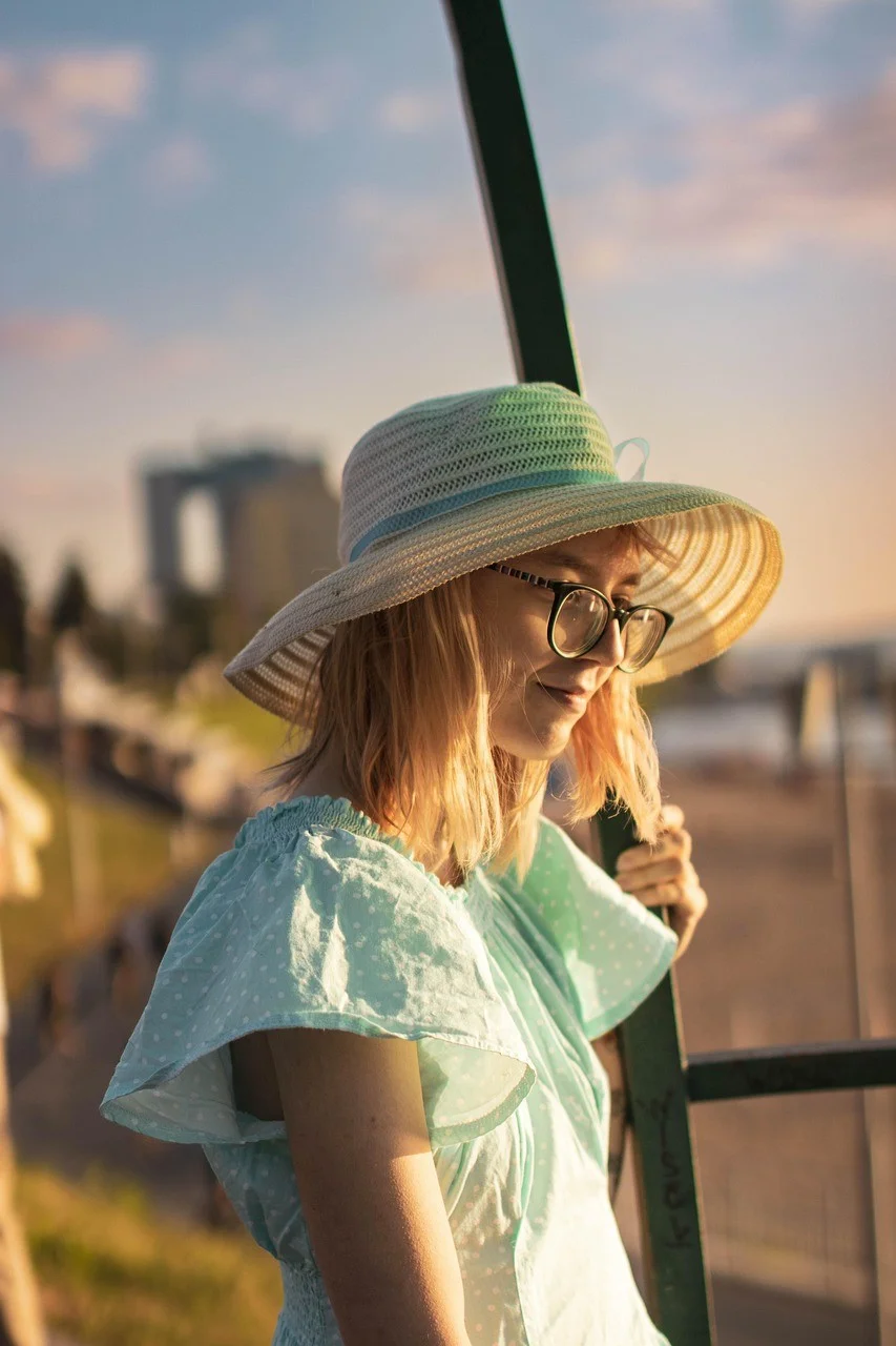 woman, sunset, portrait, fashion