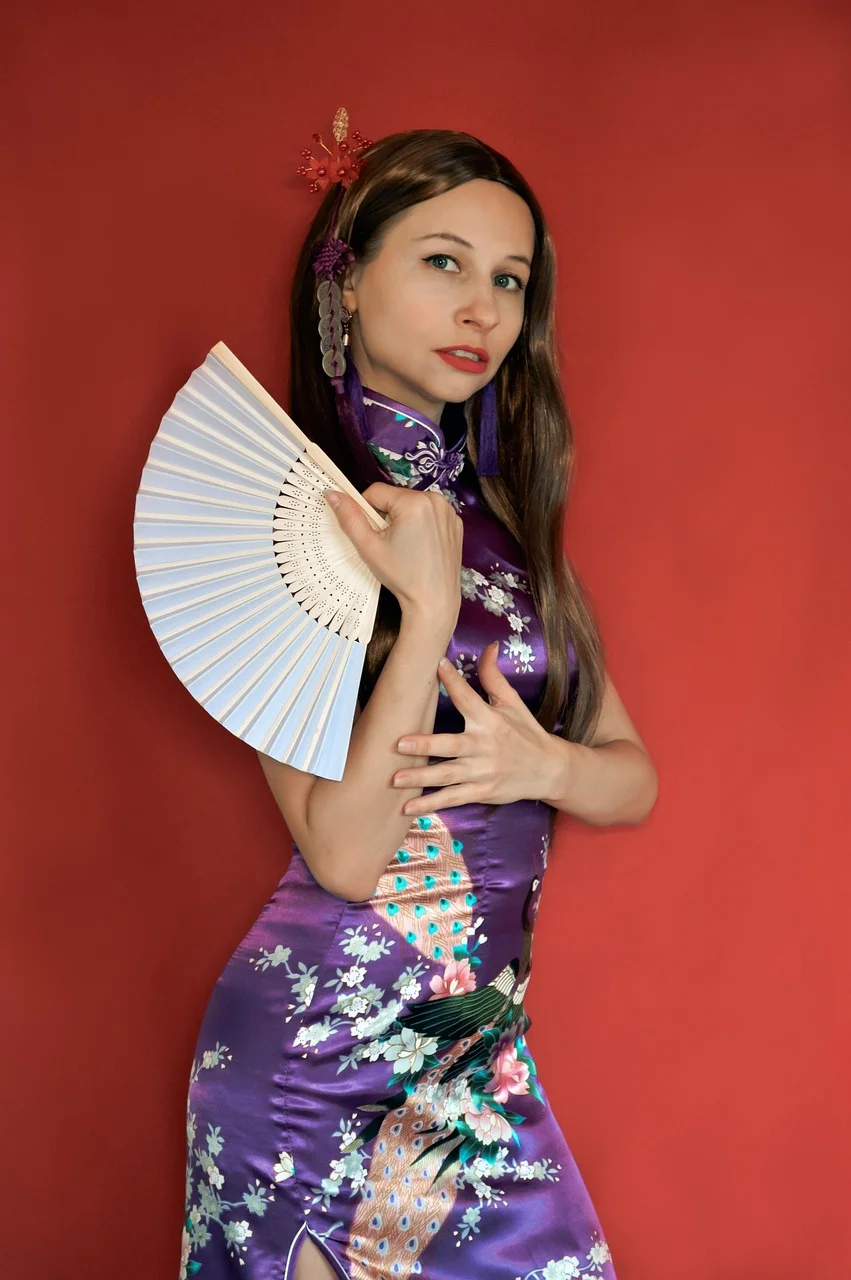 woman, qipao, dress, costume