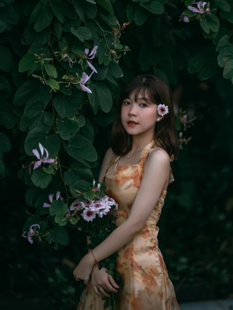 女子，田野，陽光，時尚