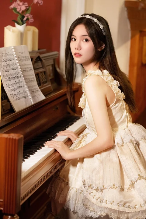 女孩、鋼琴、美、優美