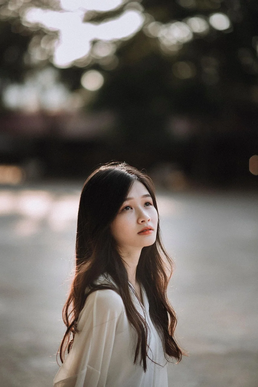 소녀, 모델, 긴 머리, 모습