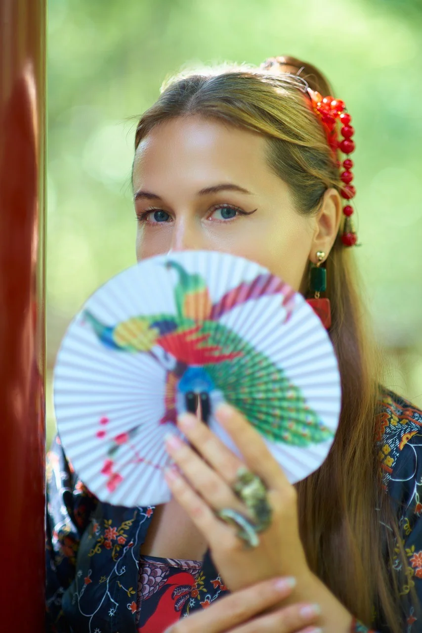 woman, exterior, the park, huamin