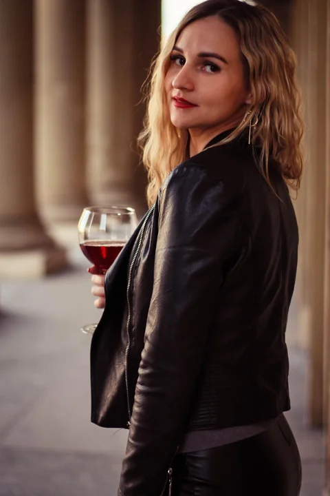 woman, young woman, model, wine