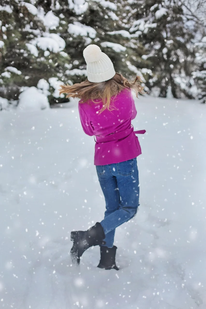 winter, snow, snowing, woman